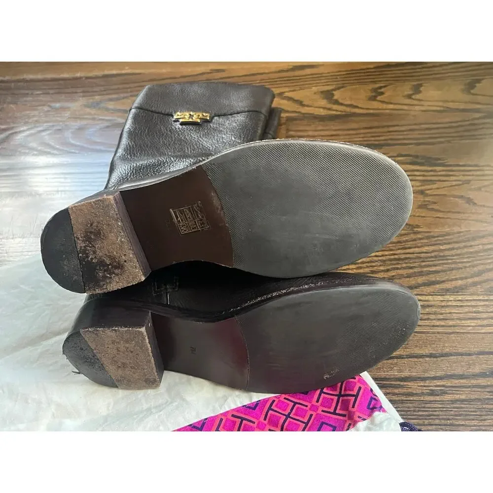 Tory Burch Riding Boots Chocolate Brown women size 7 M